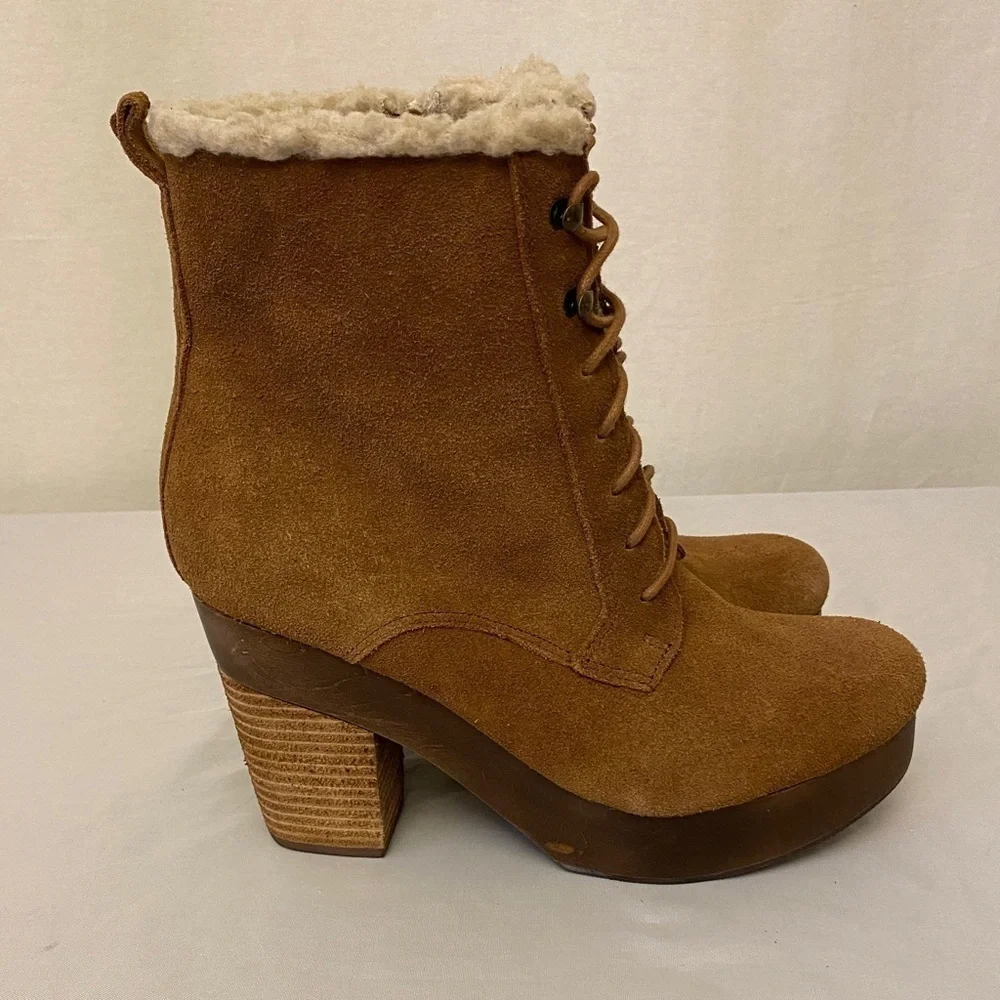 Ralph Lauren Denim & Supply Carsyn Women’s Boots Size 7.5 Suede Chunky Heel Shoe